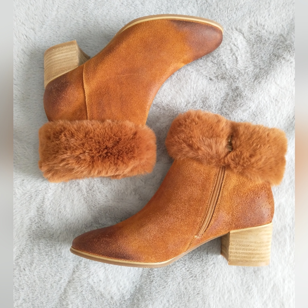 Antelope suede booties